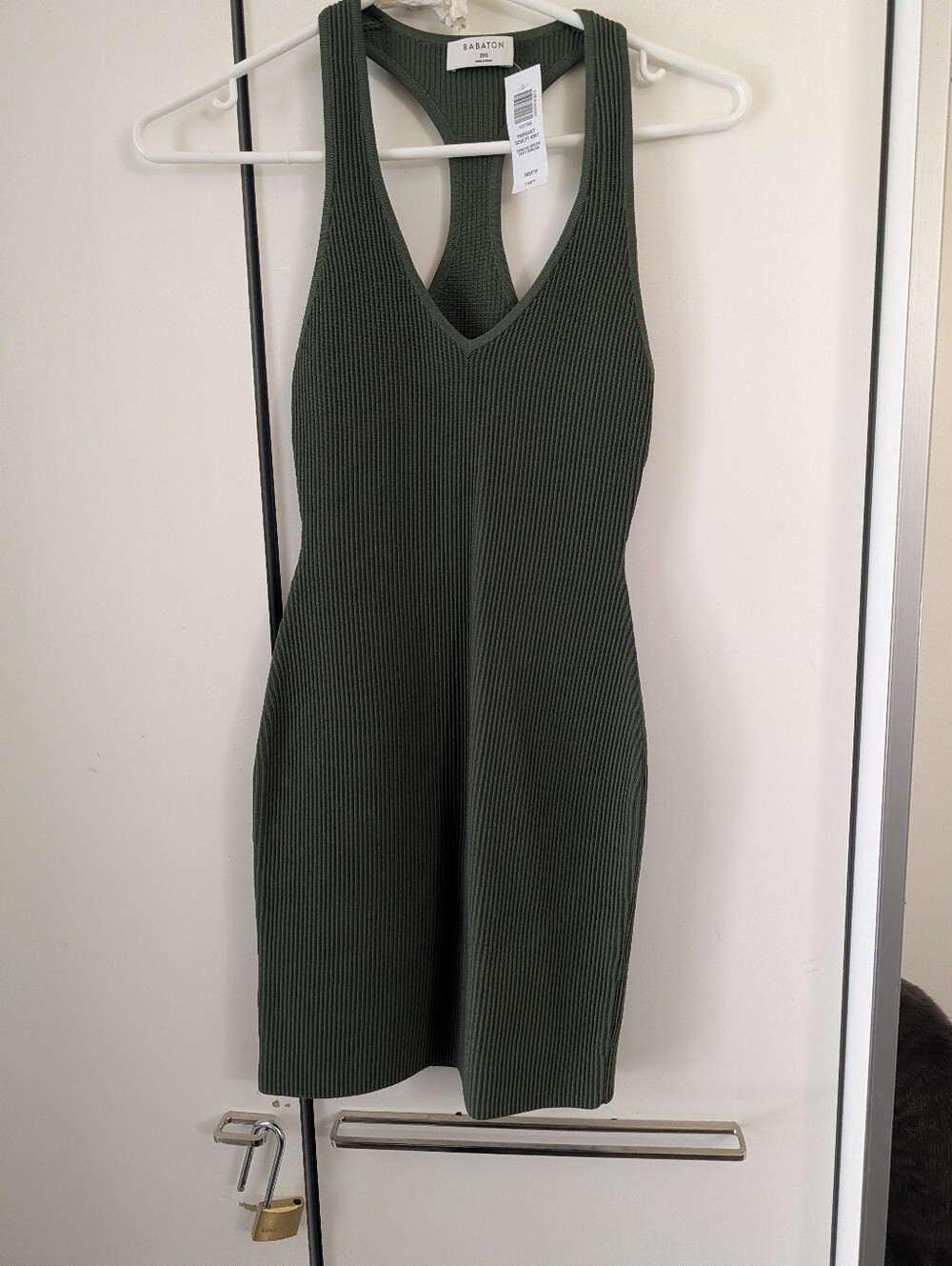 Sencha Green Babaton Parquet Sculpt Knit  Dress Size Xxs Perfect Condition New